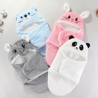 Newborn Baby Quilt Autumn Winter Style Cartoon Single Room Package Wrapped Quilt Cover Animal Pattern Pure Color Velvet Material 2