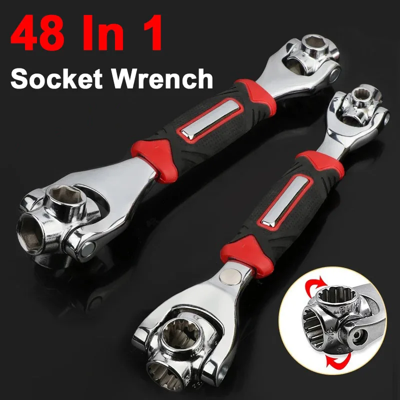 

48-in-1 Tiger Wrench Hand Tools Socket Works With Spline Bolts Torx 360 Degree 6-Point Universial Furniture Spanner Car Repair