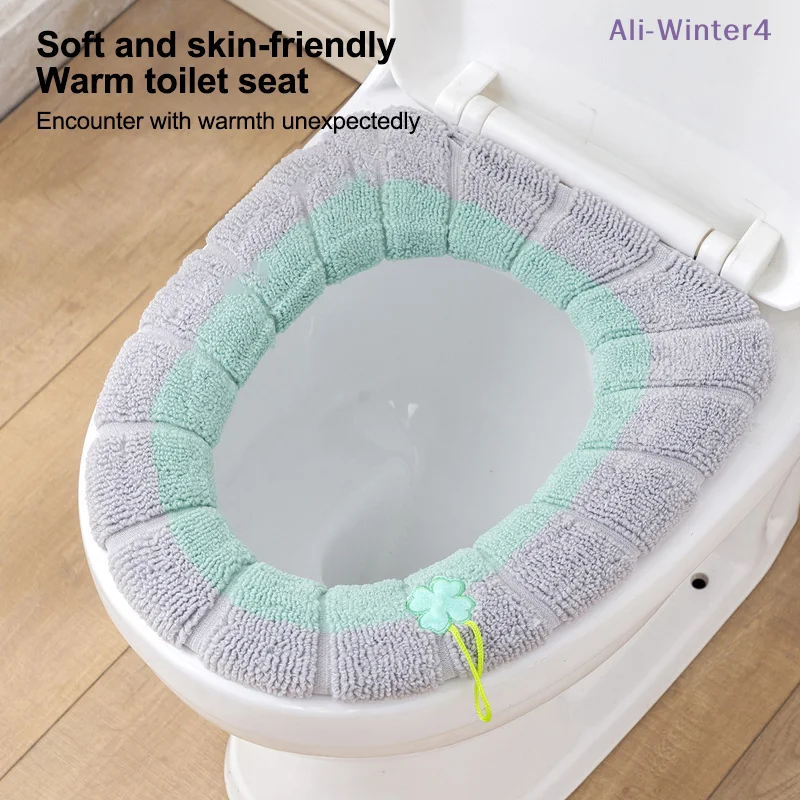1개 두꺼운 욕실 변기 시트 커버 패드 부드럽고 편안한 변기 시트 쿠션 커버 신축성 있는 변기 시트 워머 간편 설치