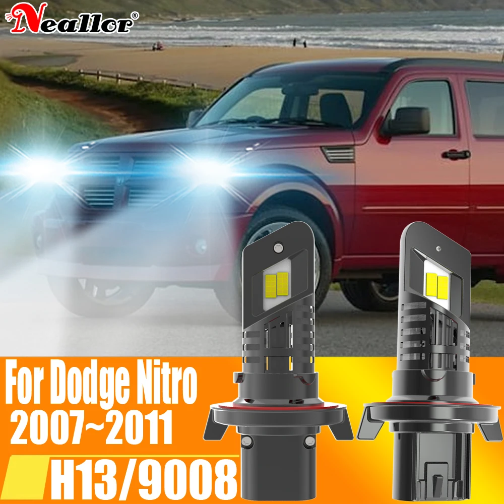 2 шт. H13 9008 светодиодные фары Canbus безошибочные автомобильные лампы высокой мощности белые DRL Противотуманные фонари фотолампы 12 В 55 Вт для Dodge Nitro 2007 ~ 2011 2 шт. H13 9008 светодиодные фары Canbus безошибочные автомобильные лампы высокой мощности белые DRL Противотуманные фонари фотолампы 12 В 55 Вт для Dodge Nitro 2007 ~ 2011