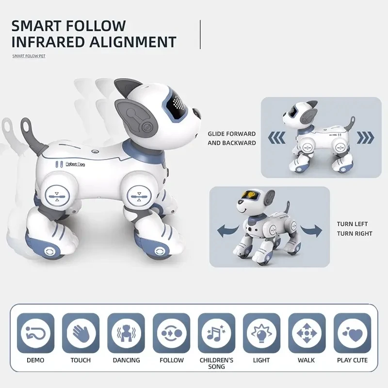 2.4G Wireless Remote Control Intelligent Robot Dog Multi-Function Programmable Stunt Remote Control Dog Electronic Pet Animals 3