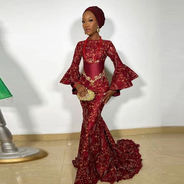 Robe Longue Modele De Dentelle Nigeriane Model Nigerian En