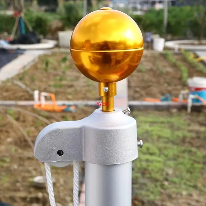 57BE Poles Toppers Sphere Ornament Gold Aluminum Flagpole Sphere Toppers Ornament Weather proof Designs For Outdoor