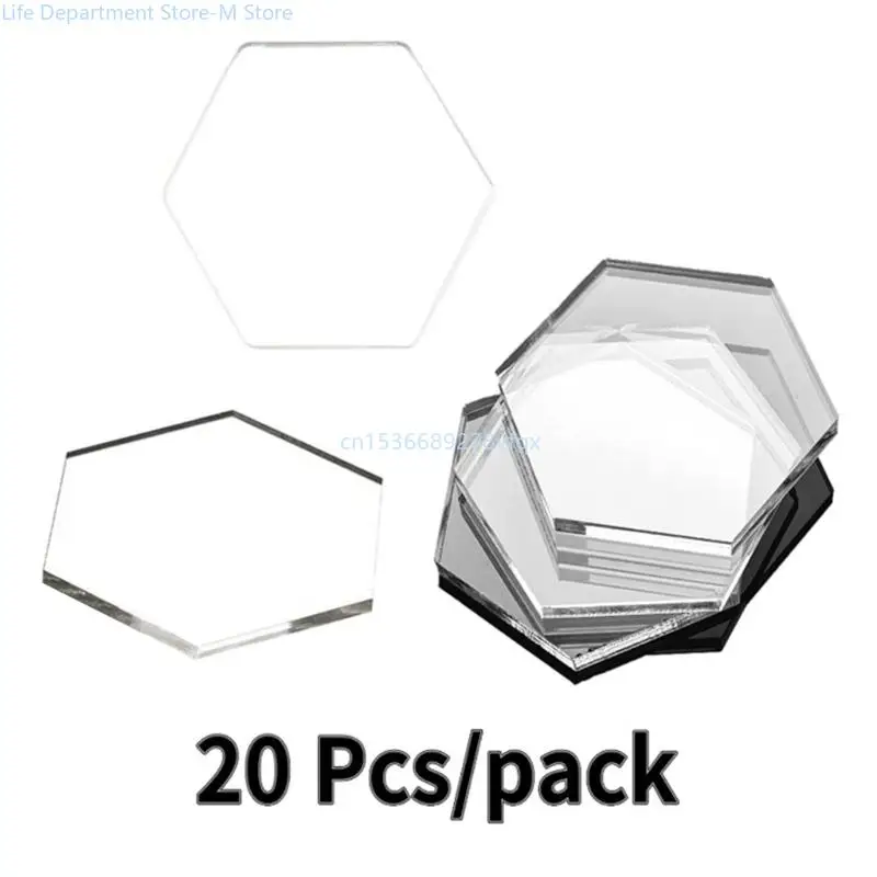 

20pcs Clear Hexagon Acrylic Place Cards for Wedding Party Table Settings Cards