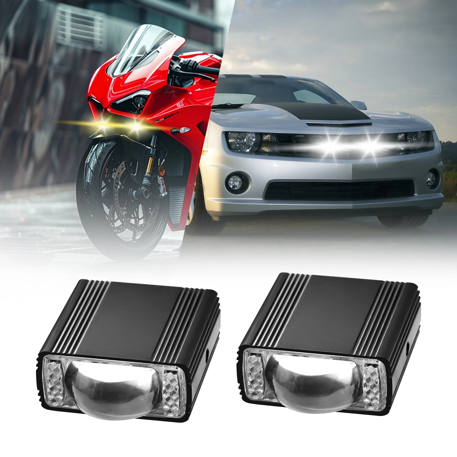 Additional Motorcycle Driving High/Low Len Fog Lamps Long Range Auxiliary Motocr
