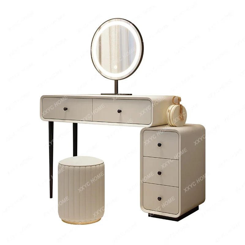 

Dressing Table Bedroom Small Apartment Silent Style Makeup Table Bedside Storage Chest of Drawers Desk Mirror Integrated