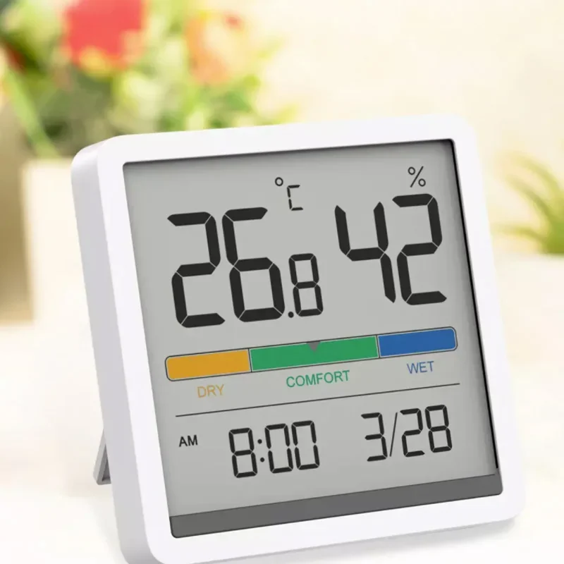 Miiiw Mute Temperature And Humidity Clock Home Indoor High-precision Baby Room C/F Temperature Monitor Huge LCD Screen