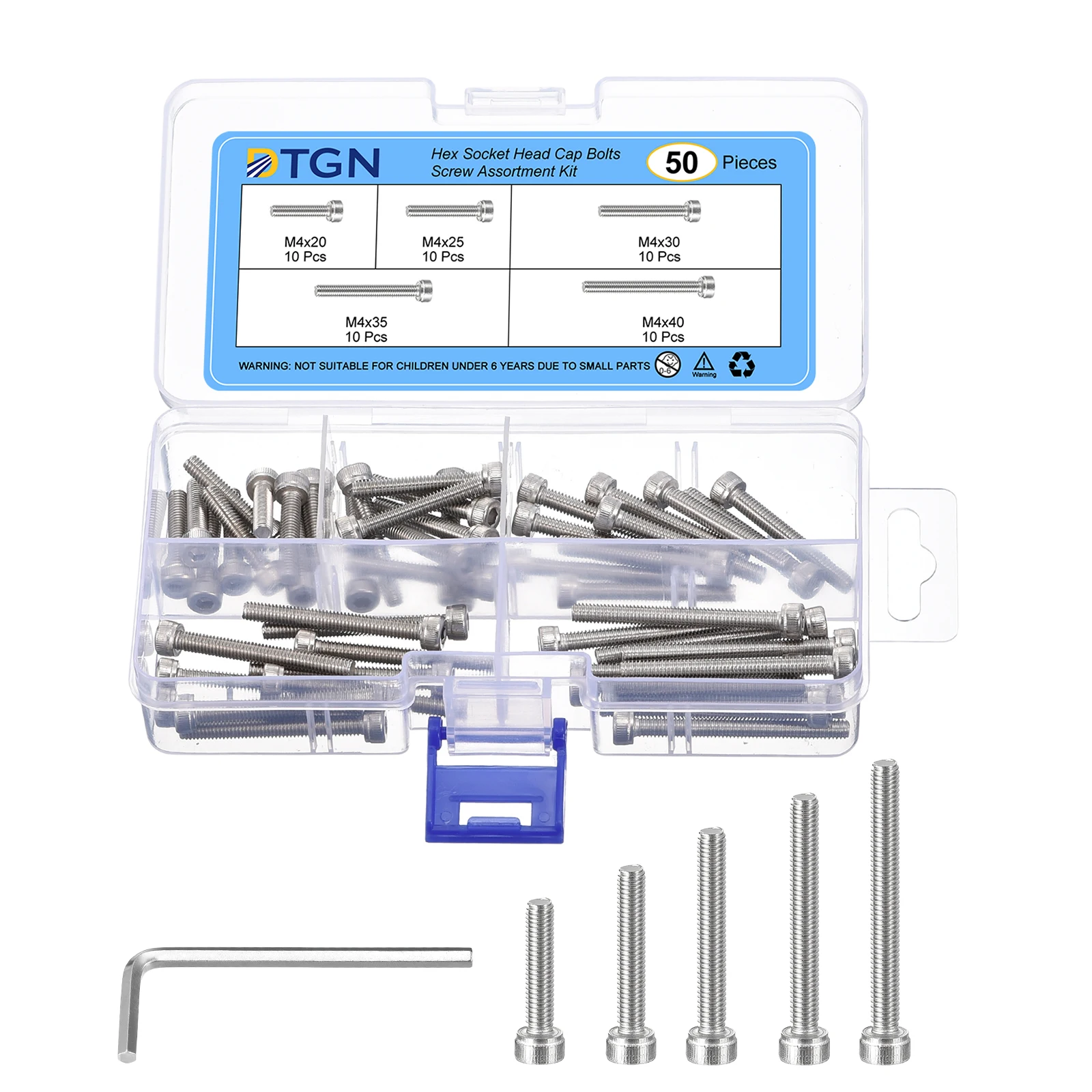 

Uxcell 50/80pcs M4 M5 M6 304 Stainless Steel Hexagon Hex Socket Cap Head Screw Bolts Assortment Kit Box
