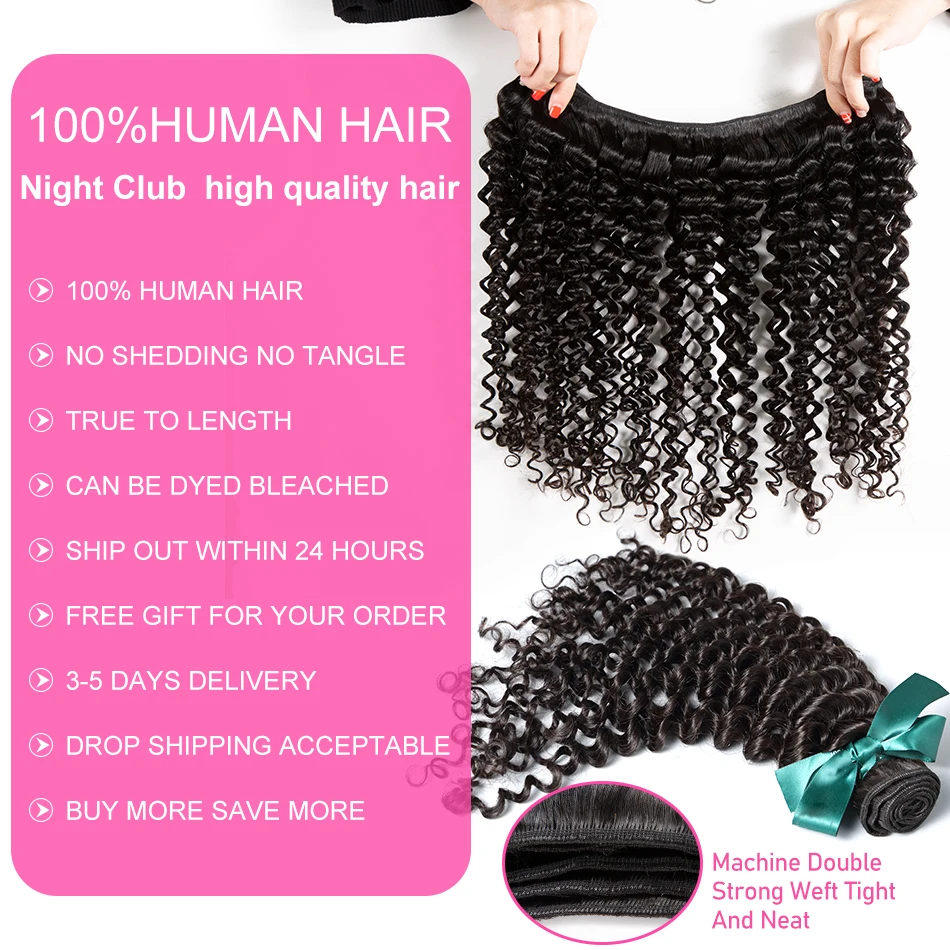 Deep Wave Human Hair Bundles Brazilian Remy Curly Hair Weave Natural Double Drawn Extensions For Women 30 32 40 Inch human hair bundles