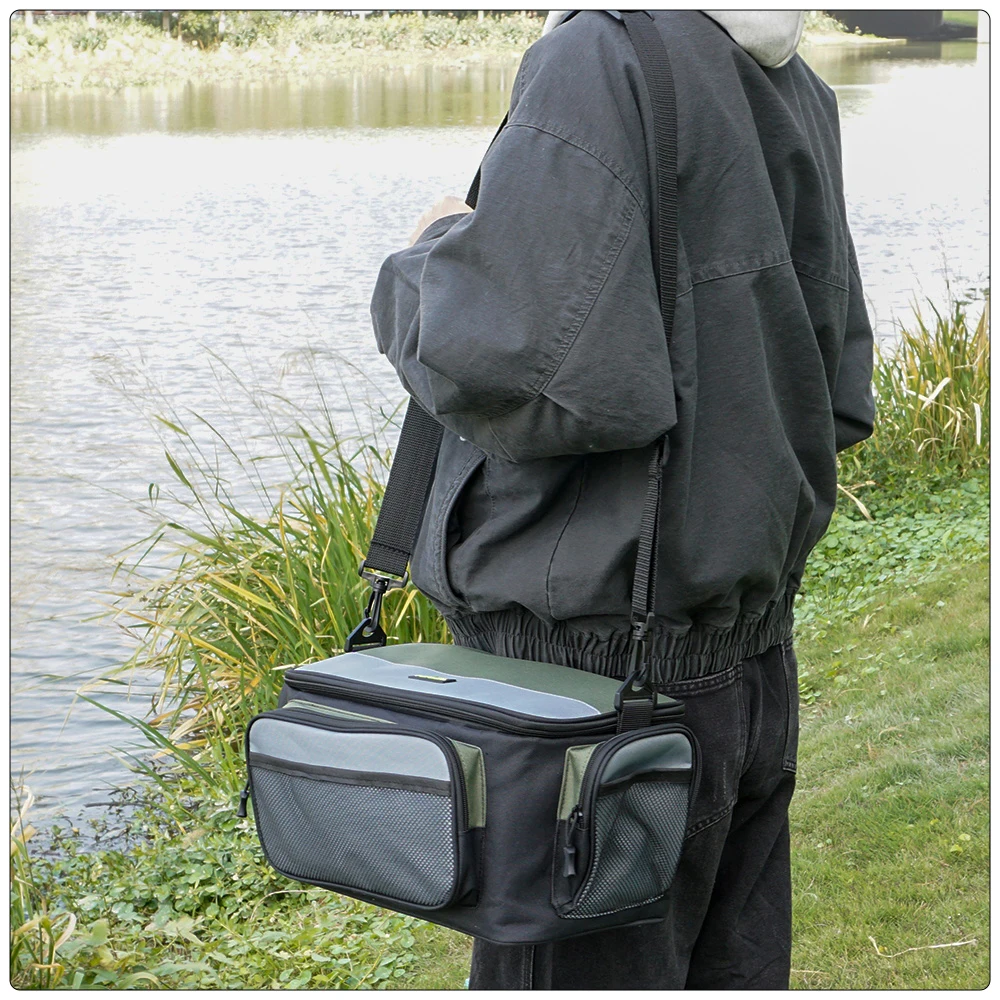 Hirisi W127 Große Kapazität Oxford Angelgerät Tasche Multifunktionale Outdoor Angeln Umhängetaschen Angelrolle Werkzeug Aufbewahrungsbox – Detail 3