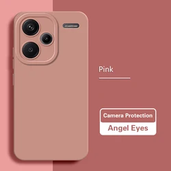 Custodia per telefono in silicone liquido premium morbido con design Angel Eyes per la serie Xiaomi Redmi Note