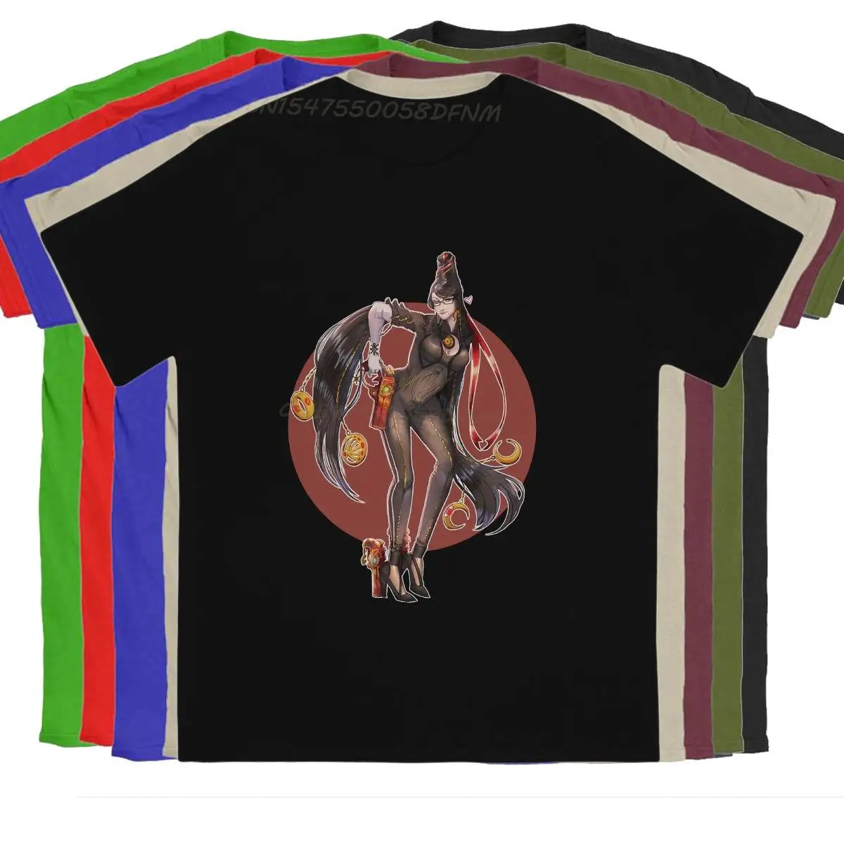 

Vintage Red Retro Witch T-Shirt for Men Camisas Cotton T-shirts Bayonetta Game Male Men Graphic Tees Oversized Men Clothing