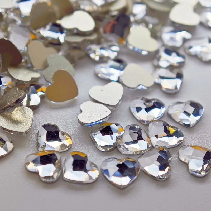 wholesale 5.5*6mm Heart INS Hot Flat Back Nail Rhinestone  Special Shaped Crystals Nail Art Stones 3D Personalized Decoration 4