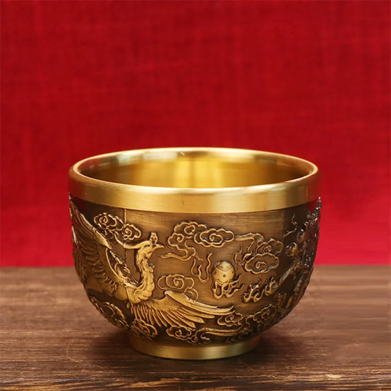 Cilindro Phoenix In Ottone Puro Cilindro Pixiu Cornucopia Cilindro Fortunato Ufficio Soggiorno Posacenere Desktop Ornamento Creativo