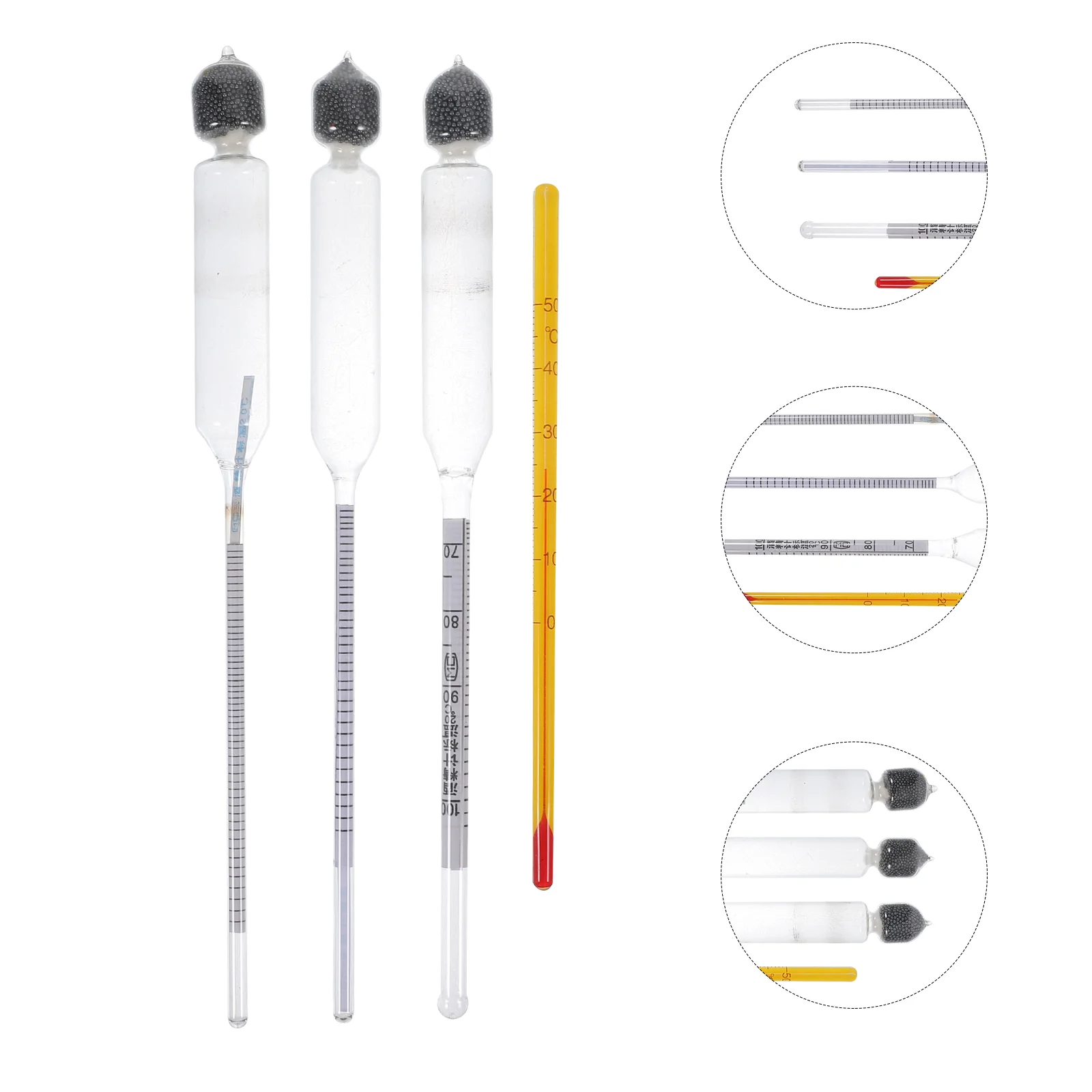Alcohol Meter Brewing Kit Glass Hydrometer Paper Tester Thermometer alcohol tester