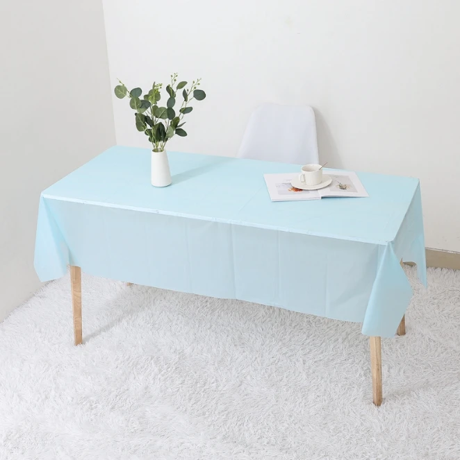 1pc Reusable Tablecloths 137x183cm BPA Free Plastic Dining Table Cover Cloth for Parties Picnic Camping Disposable Tablecloths 5