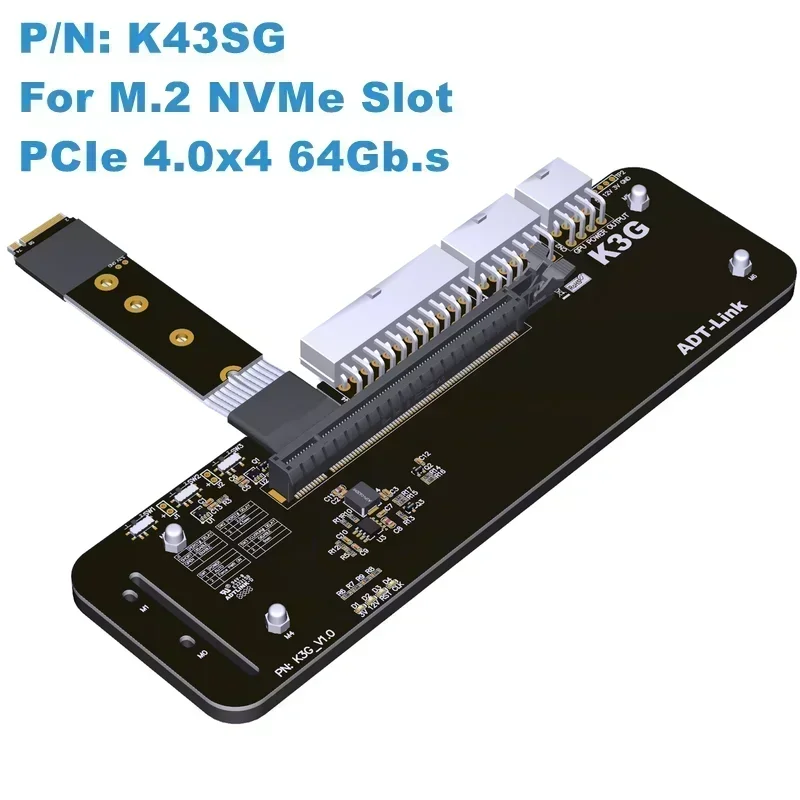 Adt-nvme Edge para Conector Pcie X16 Adaptador Egpu R43sg 3.0 4.0 Egpu Nuc Itx Stx Notebook pc Gaming Link M.2 - Imagem 2