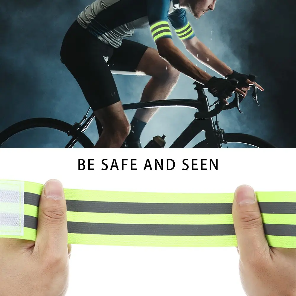 Reflective Band Strap Safety Reflective Glow Belt PT Belt High Visibility Waist for Arm Wrist Running Cycling