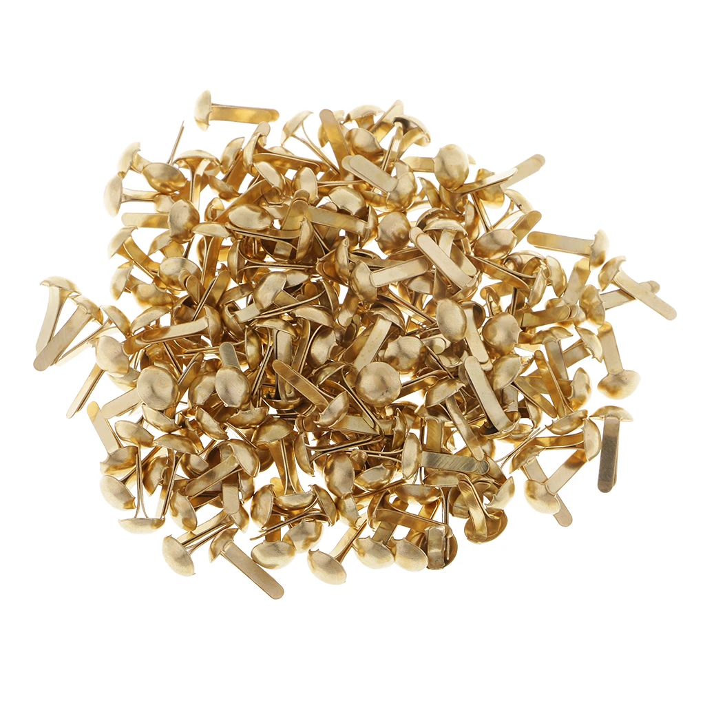 200 Pieces 4.5mm Round Head Split Pins Metal Brads Paper Fastener Decorative Brad for Scrapbooking DIY Craft Decoration 