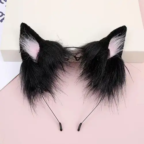 Plush Cat Ear Headband Cartoon Black Plush Hair Band Anime Cosplay Props Cute Hairband Headwear Party Hair Accessories - Image 9