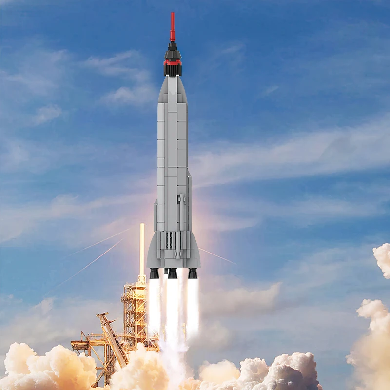 MOC Space 1:110 Scale Rocket Building Blocks Kit Universe Man Carrying Rocket Vehicle Bricks Toy For Children Birthday Gift 2024 6