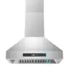 Tieasy 900CFM 30-inch Wall Mount Stainless Steel 3-Speed Fan Touch Screen LED Light Range Hood USGD2875 1