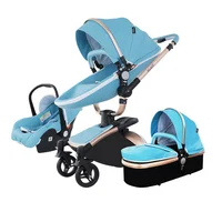 Nouvelle poussette bébé 3 en 1, landau en cuir PU, poussette pliable bidirectionnelle pour nouveau-né, landau pour bébé, kinderwagen, poussette pour bébé 2