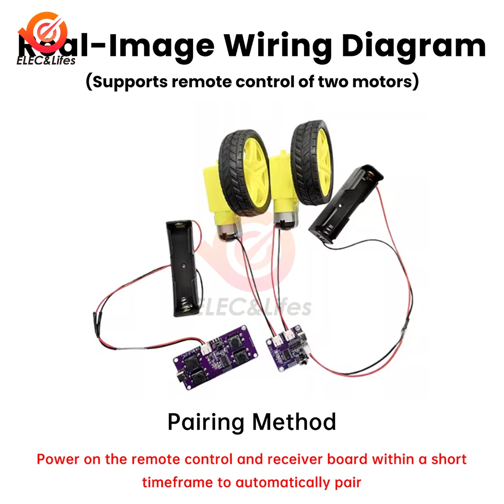 Kit modulo ricevitore telecomando per auto giocattolo ricaricabile a 4 canali 2.4G Interfaccia di tipo C per robot di navi con telecomando senza fili - immagine 5