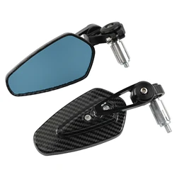 Enhanced Rotatable Inverted Carbon Fiber Motorcycle Rear View Mirror Accessory (Black)