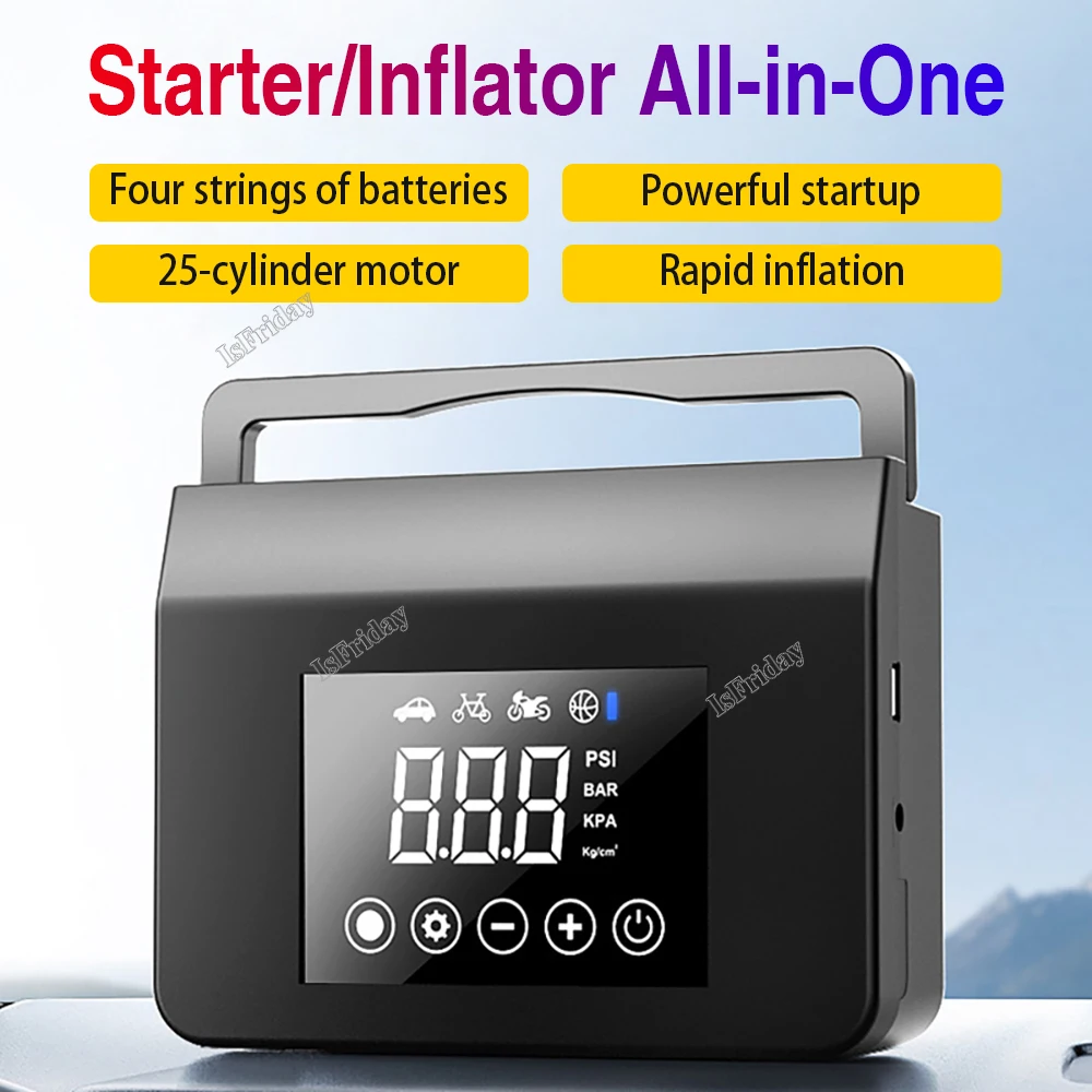 

Автомобильное пусковое устройство 4 в 1 насос воздушный компрессор 1500 а внешний аккумулятор 12 в цифровой насос для шин 150 фунтов на квадратный дюйм