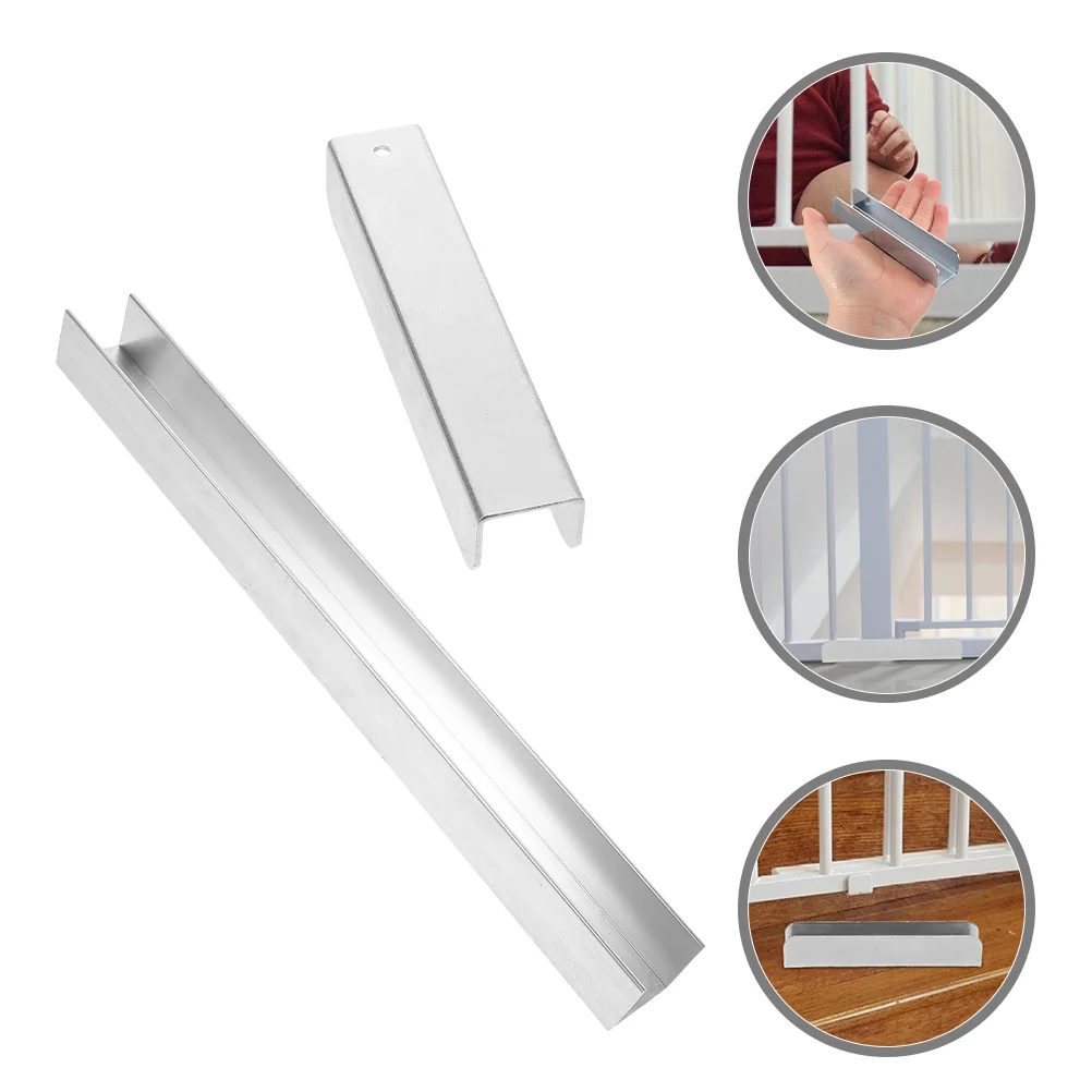2 Pcs Door Guardrail Pet Gates Accessories Replacement Parts Baby Fence Reinforcement Grooves Fittings Hardware Fastener