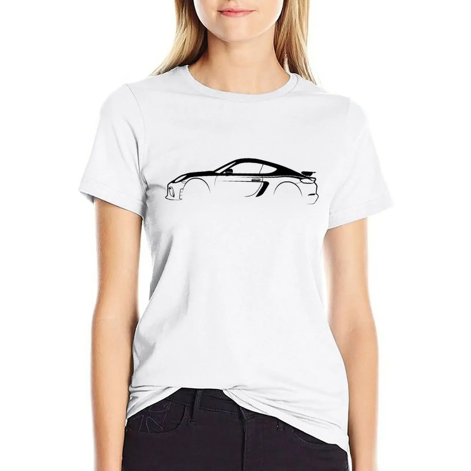 

Cayman GT4 Silhouette T-shirt graphics aesthetic clothes shirts graphic tees white t shirts for Women