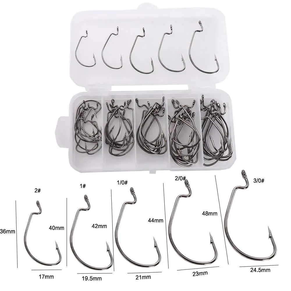 

Покрытие из высокоуглеродистой стали с коробкой для ловли карпа, рыболовные крючки, рыболовные крючки с широким крючком, офсетный рыболовный крючок