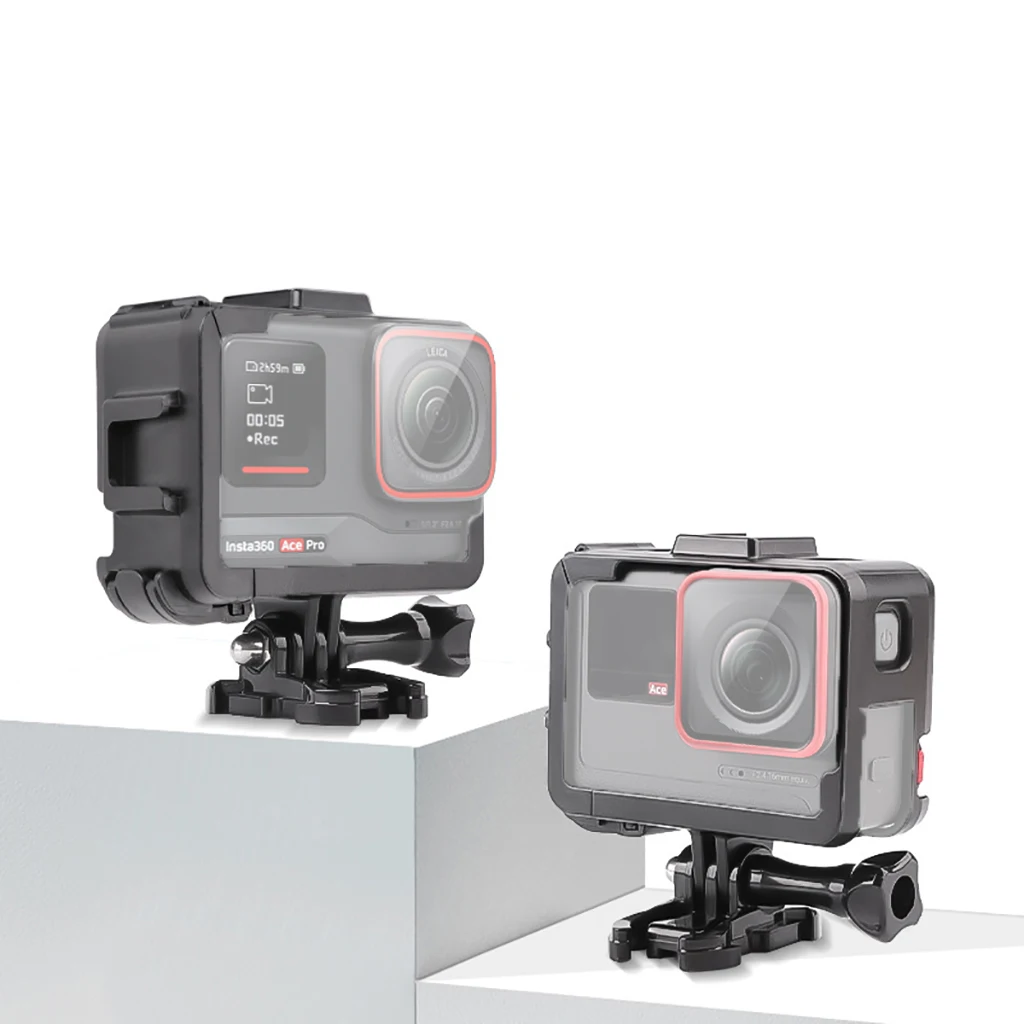 플라스틱 프레임 하우징 케이스 카메라 보호 케이지 삼각대 어댑터 콜드 슈 마운트, Insta360 Ace Pro Insta360 Ace 스포츠 카메라용