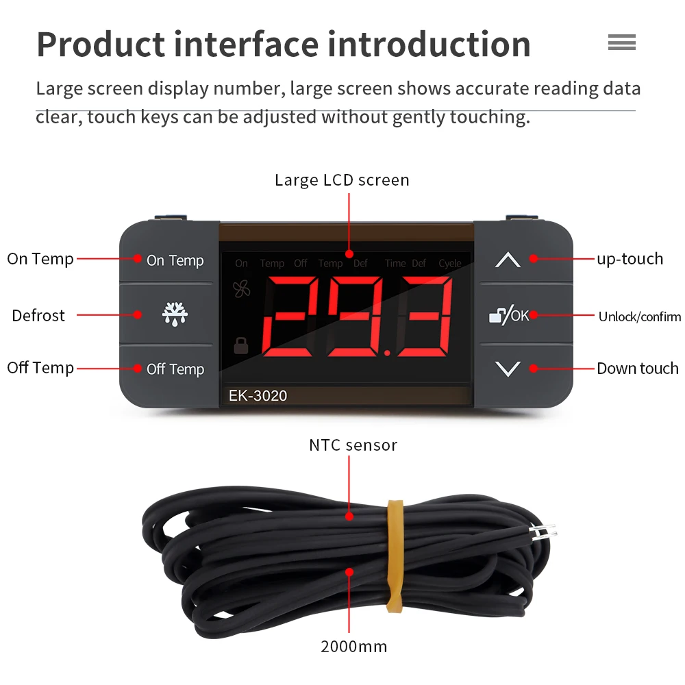Advanced Digital Temperature Controller with Thermoregulation and Alarm Sensor