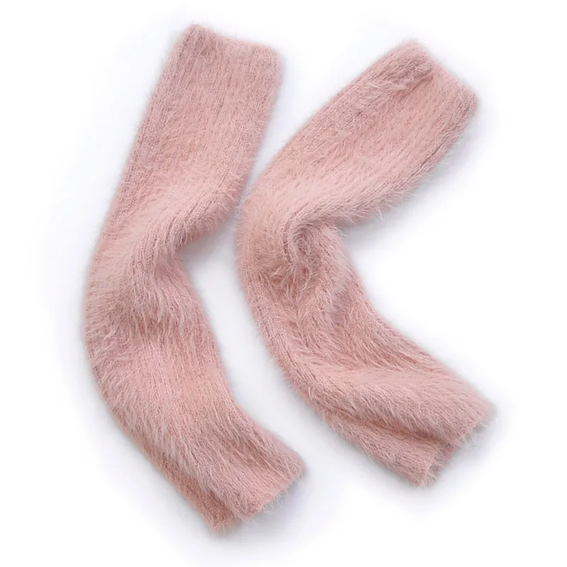 Plush Socks Women's Autumn And Winter Thickened Warm Mid-size Korean Style Cute Mink Fleece Stacking Legwarmers Mohair Soft 2023