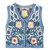 Lovely Women Summer Waistcoats Sleeveless Button Down Crochet Ins Floral Knit Cardigan Tops Ins Korean Female Outerwear M6CD