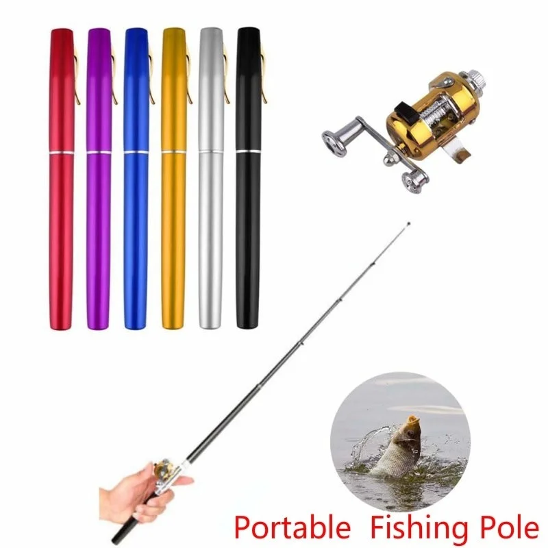 1 Set Portable Pocket Telescopic Mini Fishing Pole Pen Shape