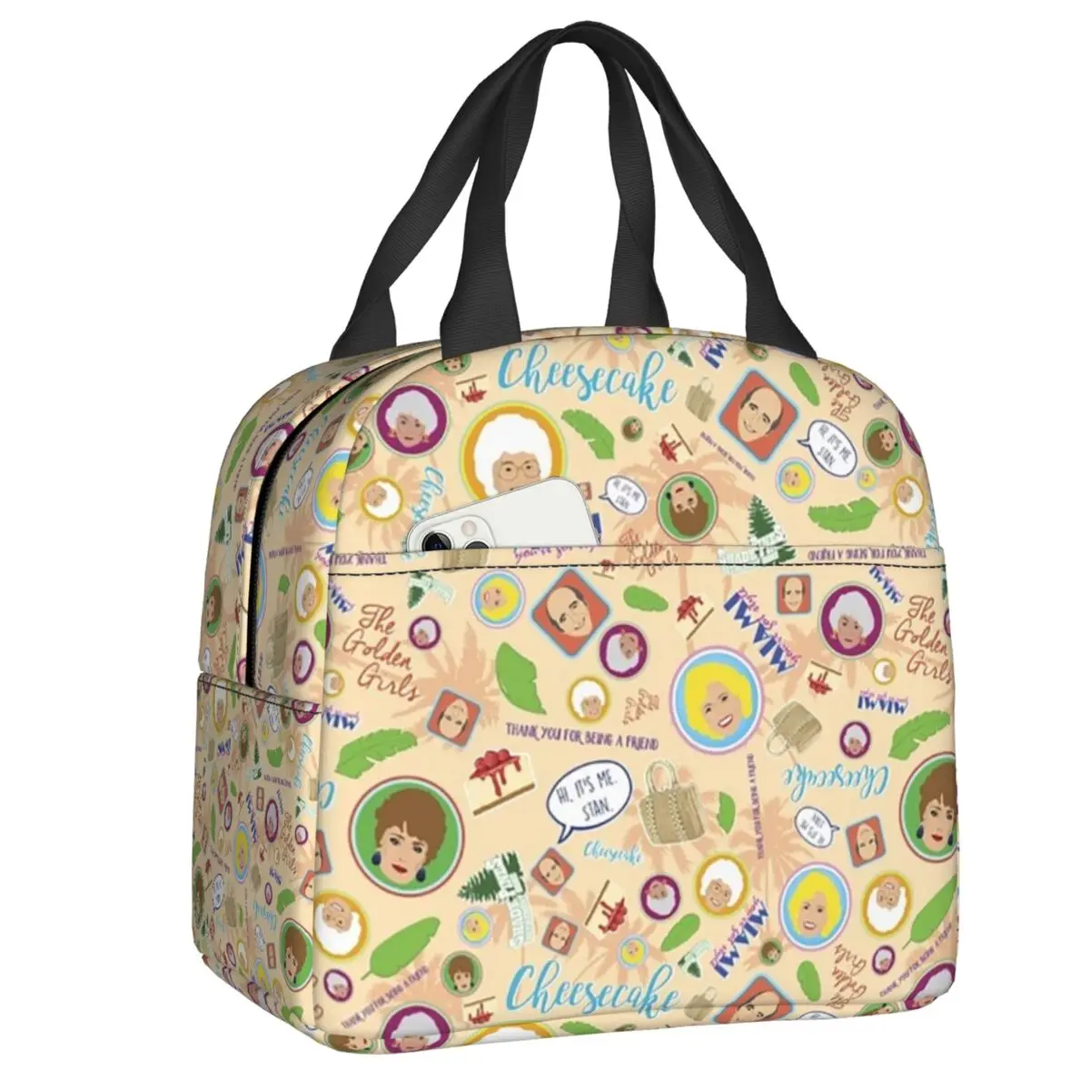 

Golden Girlspalooza Insulated Lunch Bag for Women Portable 80s Sitcom Golden Girls Thermal Cooler Bento Box Office Work School