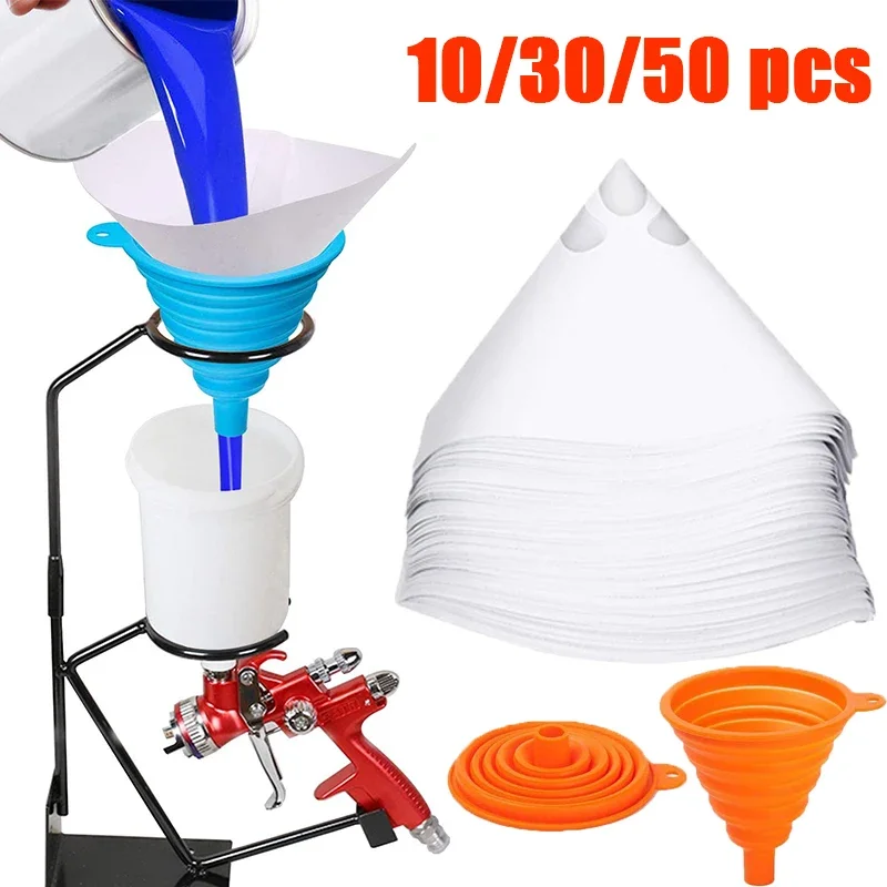 Paint Filter Car Paint Filter Paper Disposable Spray Mesh Paper Paint Strainer Conical Nylon Micron Funnels Filter Auto Car Accessories
