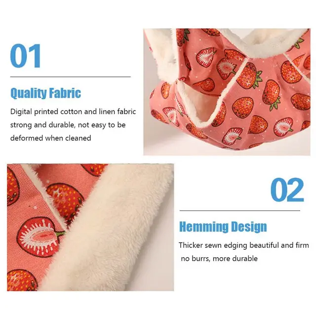 Warm Winter Plush For Small Animal Pet Cage Accessories Hamster House Rat Bed Guinea Pig Hideout Hanging Hammock 6