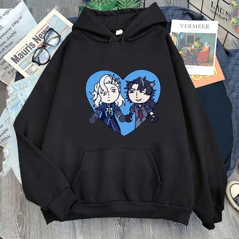 

Neuvillette Graphic Hoodies Female Aesthetic Casual Clothes Autumn Winter Fleece Sweatshirts Soft Long Sleeve Pullovers y2k Tops