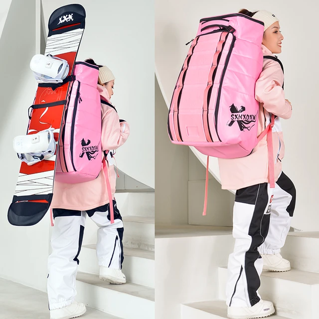 Bolsa de gran capacidad para botas de esquí, mochila de viaje para casco de  esquí, gafas de Snowboard, 65L - AliExpress