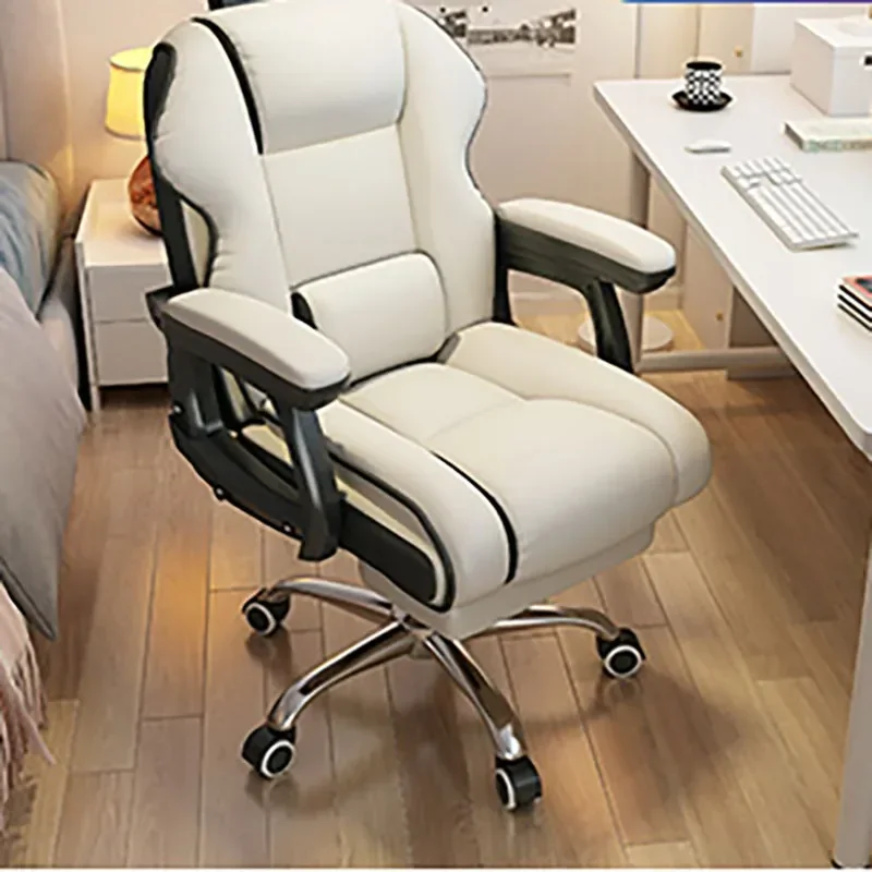 Chaise de Bureau Ergonomique Mobile, de Couleur Blanche, pour Chambre à Coucher, Énergie, Confortable, Mobilier de Gamer