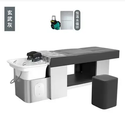 Special full lying Thai massage beauty salon for high-end shampoo bed flushing bed ceramic basin stainless steel hairdressing