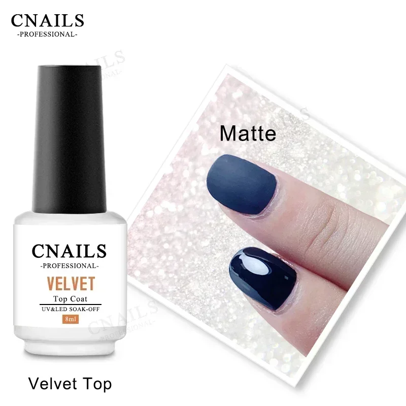 DEROI Matte Velvet Top Coat UV Gel Soak Off Varnish Semi-Permanent Nail Polish Gel Polish Base Coat Nail Art Decorations 8ml 4