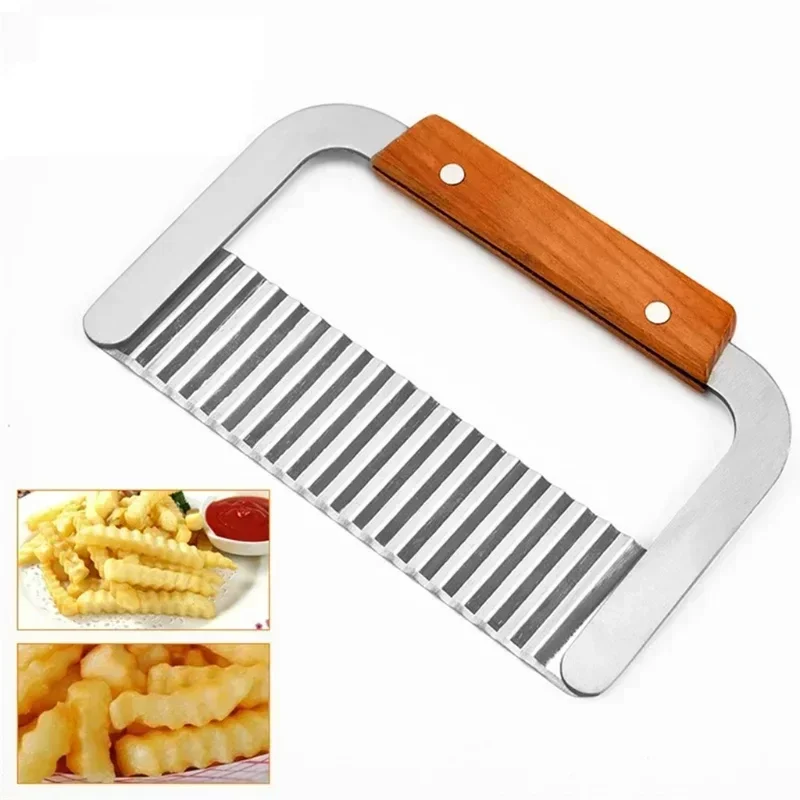 Stainless Steel Vegetable Slicer Potato Chip Dough Fruit Crinkle Wavy Slicer Knife French Fry Maker Tools