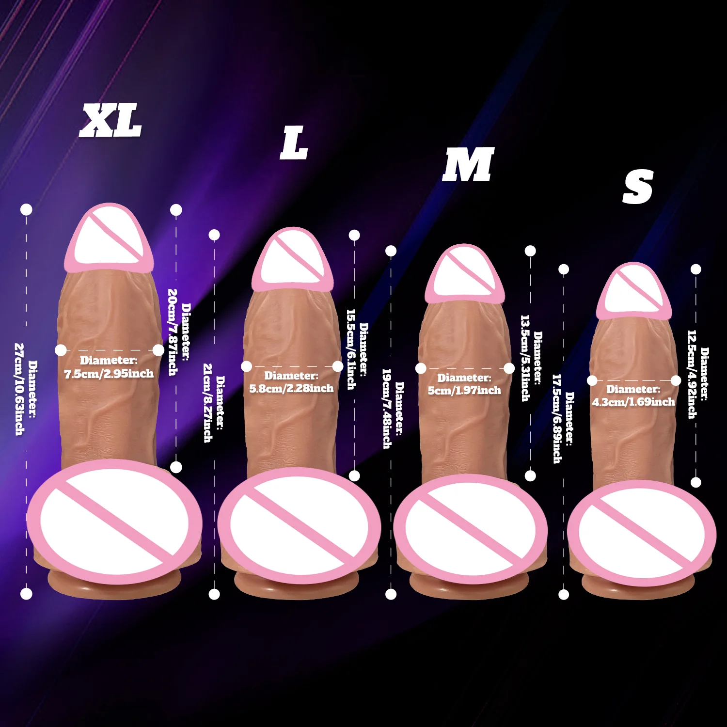 Huge Thick Dildo Realistic Silicone Strong Suction Cup for Hands-Free Anal Play G-spot Giant Dildos Anal Sex Toys for Women Men