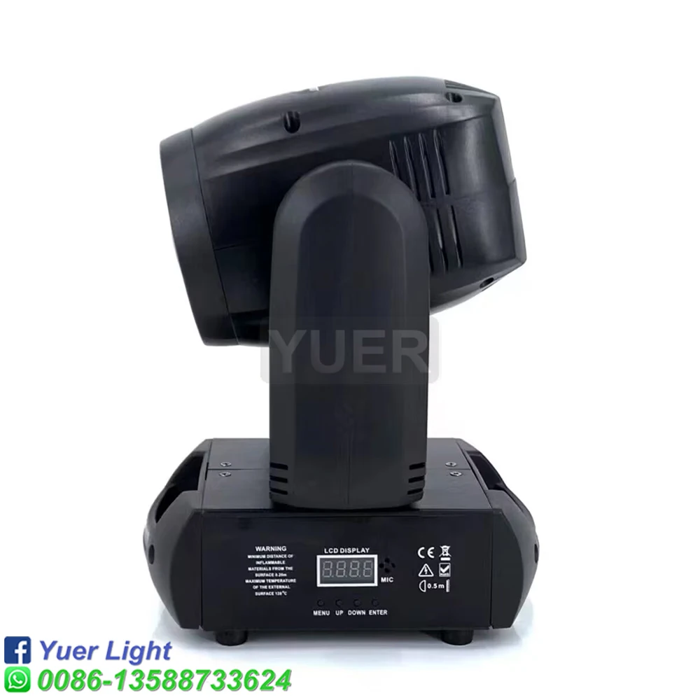 YUER Mini LED Moving Head 150W Beam Spot 18 Rotating Prisms Dmx Stage Effect Light Disco Dj Bar Wedding Club Music Party Indoor 4