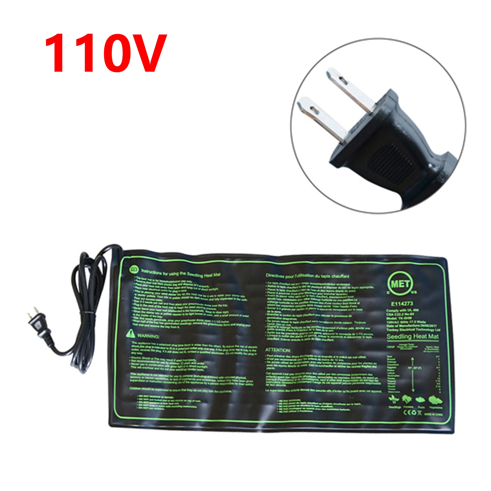 Seedling Heating Pad 110/120/220/230v Seed Growth Heating Pad Potted Bonsai Insulation Breeding Clone Start